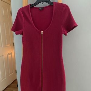 Express Scoop Neck Front Zip Dress